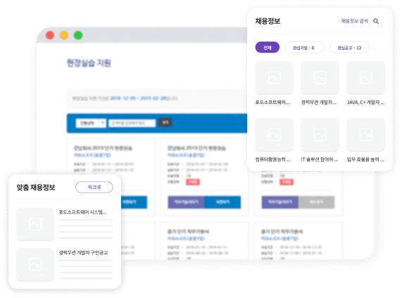 진로지원 PC화면