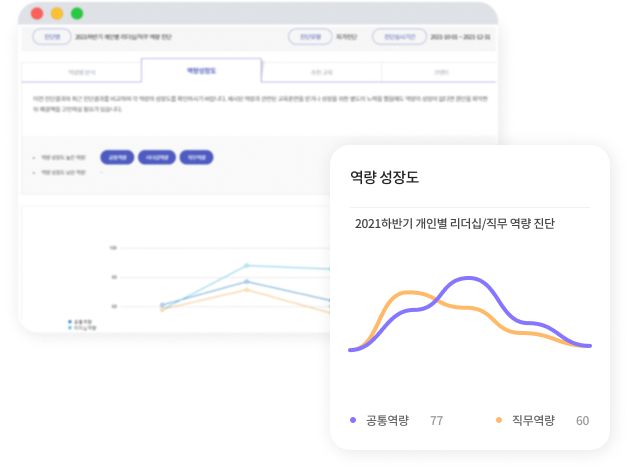 역량 성장도 화면