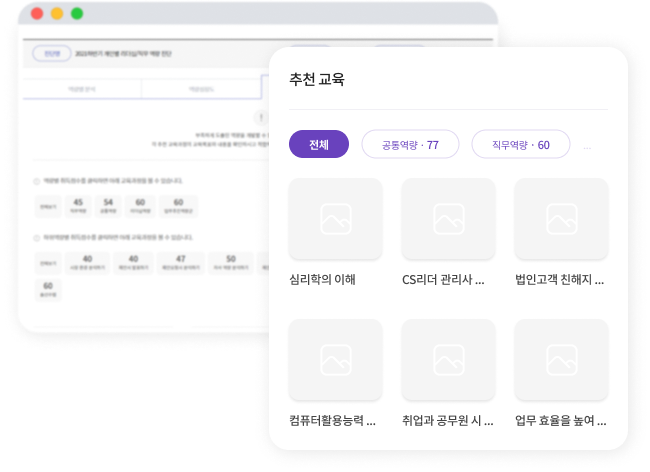 역량별 추천 과정 화면